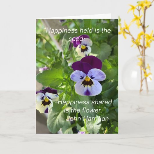 Blue Stiefmütterchen Geburtstagskarte Karte (Gelbe Blume)