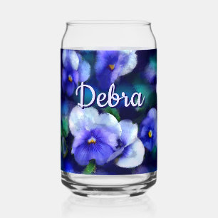 Blue Stiefmütterchens Pansy Blume Floral Personali Dosenglas