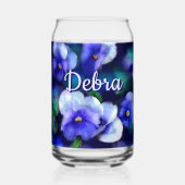 Blue Stiefmütterchens Pansy Blume Floral Personali Dosenglas (Rückseite)