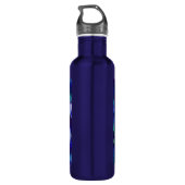 Blue Stiefmütterchens Pansy Blume Floral Personali Edelstahlflasche (Rückseite)