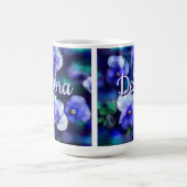 Blue Stiefmütterchens Pansy Blume Floral Personali Kaffeetasse (Mittel)