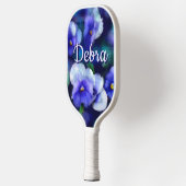 Blue Stiefmütterchens Pansy Blume Floral Personali Pickleball Schläger (Links)