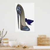 Blue Stiletto Shoes Art Poster (Küche)
