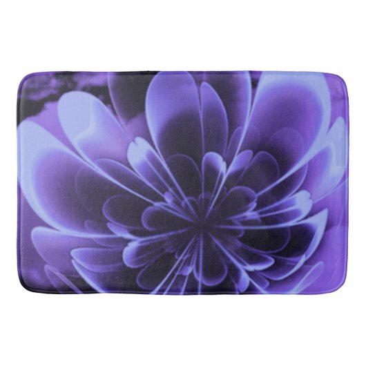 Blue Stilized Corolla Bent Up Petals Badematte (Vorderseite)