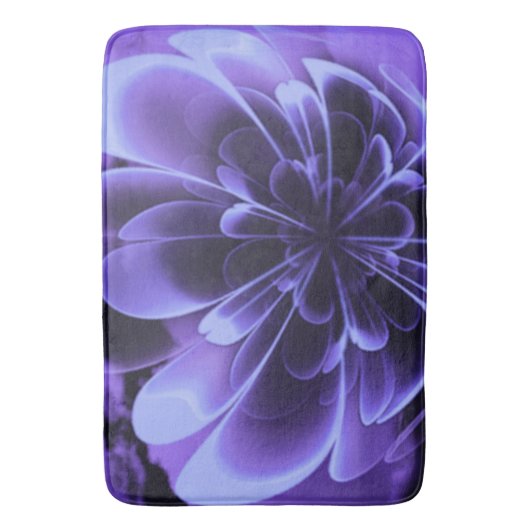 Blue Stilized Corolla Bent Up Petals Badematte (Vorderseite Vertikal)