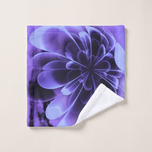 Blue Stilized Corolla Bent Up Petals Badhandtuch Set (Waschlappen)