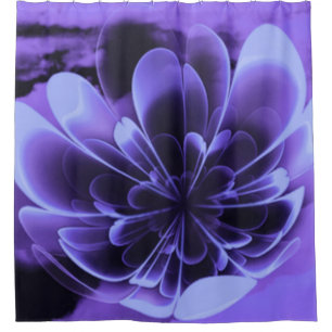 Blue Stilized Corolla Bent Up Petals Duschvorhang