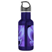 Blue Stilized Corolla Bent Up Petals Edelstahlflasche (Rückseite)