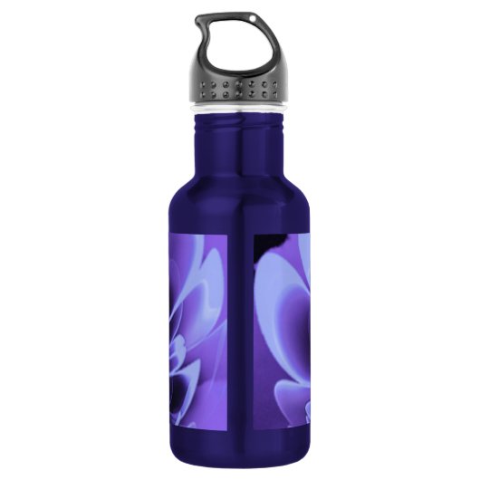 Blue Stilized Corolla Bent Up Petals Edelstahlflasche (Rückseite)