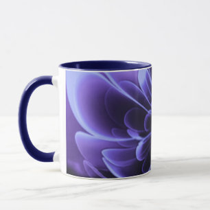 Blue Stilized Corolla Bent Up Petals Tasse