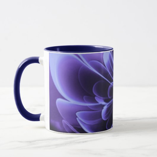 Blue Stilized Corolla Bent Up Petals Tasse (Links)