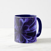 Blue Stilized Corolla Bent Up Petals Tasse (VorderseiteRechts)