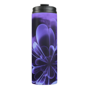 Blue Stilized Corolla Bent Up Petals Thermosbecher