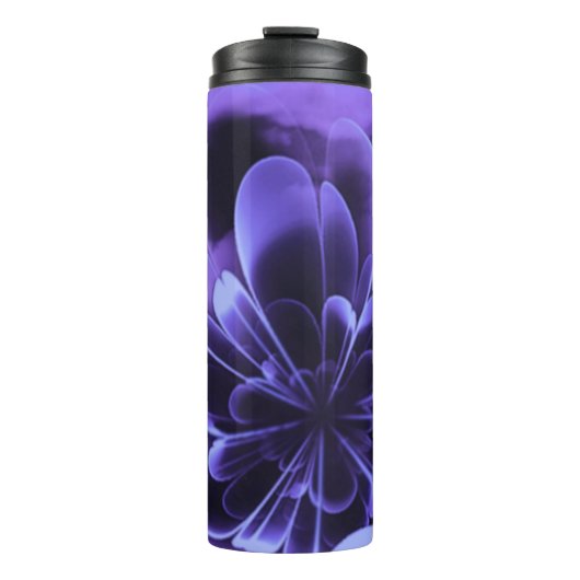 Blue Stilized Corolla Bent Up Petals Thermosbecher (Vorderseite)