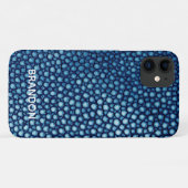 Blue Stingray Skin Print Name Personalisiert Case-Mate iPhone Hülle (Rückseite (Horizontal))