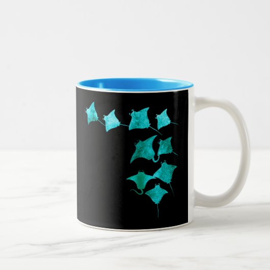 Blue Stingray Zweifarbige Tasse (Rechts)