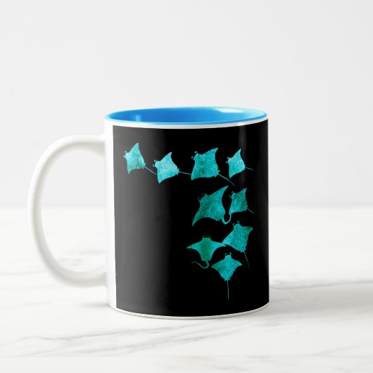 Blue Stingray Zweifarbige Tasse (Links)