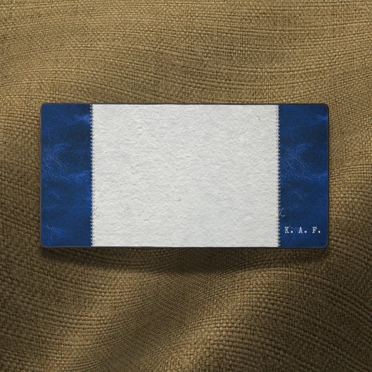 Blue Stitched Leather-Look & Desk Blotter Mat Schreibtischunterlage