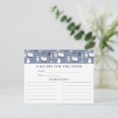 Blue Stock The Kitchen Brautparty Rezept Card (Stehend Vorderseite)