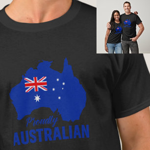 Blue stolz Australian, Map Flag Australia Day T-Shirt