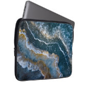 Blue Stone Agate Look Macro Fotografie Laptopschutzhülle (Vorne Rechts)