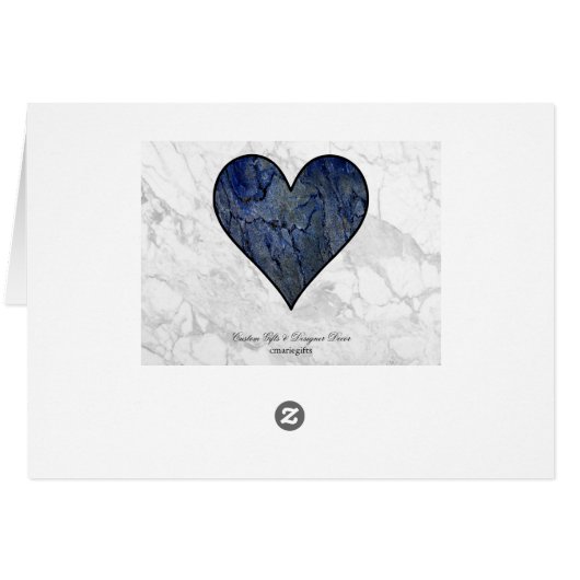 Blue Stone Herz mit Gedicht (Rückseite Horizontal)