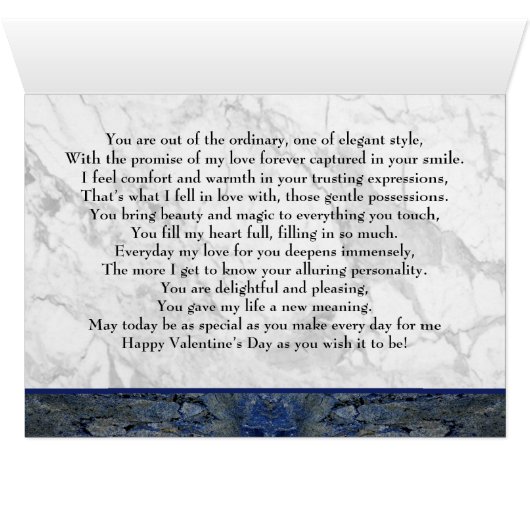 Blue Stone Herz mit Gedicht (Innenansicht Horizontal (Unten))