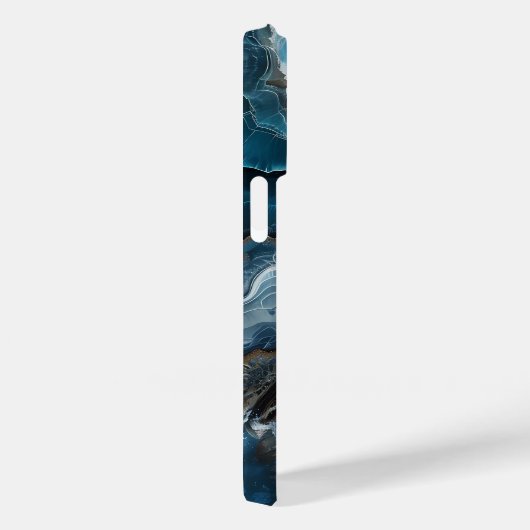 Blue Stone Look Agate Macro Fotografie Case-Mate iPhone Hülle (Rückseite / Rechts)