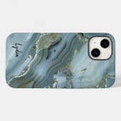 Blue Stone Marmor Look Case-Mate iPhone Hülle (Rückseite (Horizontal))