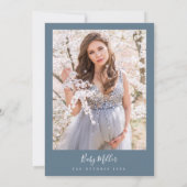 Blue Stone Minimalistisch Modern Boho Baby Dusche Einladung (Rückseite)