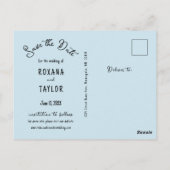 Blue Stone Wedding Foto Rett Datum Postkarte (Rückseite)