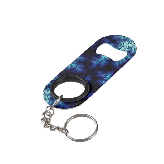 Blue Stonewash Speckle Mini Flaschenöffner (Rückseite Schrägansicht)