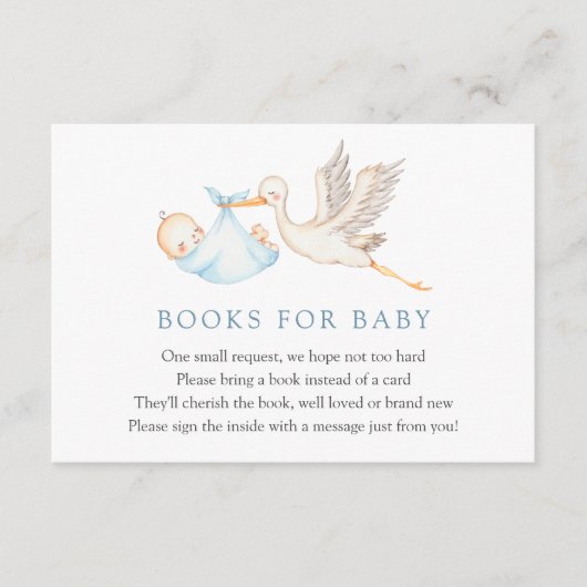 Blue Storch Books für Baby-Einsteckkarte Begleitkarte (Vorderseite)
