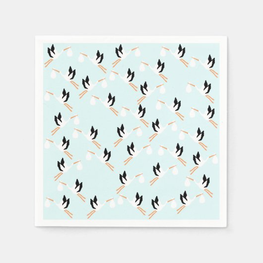 Blue Storch Paper Napkins Serviette (Vorderseite)