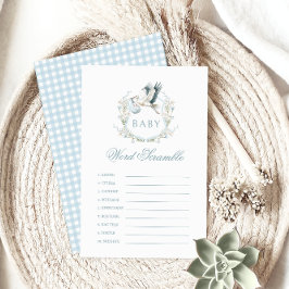 Blue Stork Baby Boy Dusche Word Scramble Game