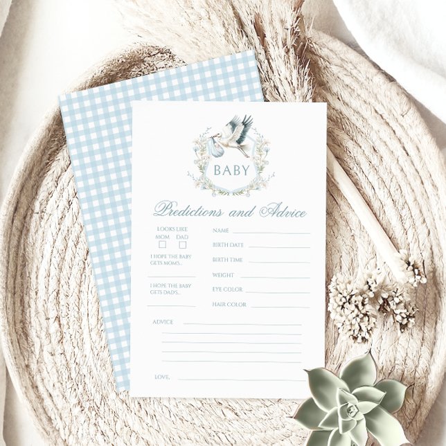 Blue Stork Baby Boy Shower Vorhersagen Advice Game (Von Creator hochgeladen)