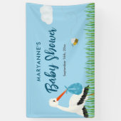 Blue Stork Baby Dusche Banner (Vertikal)
