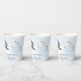 Blue Stork Baby Dusche Pappbecher