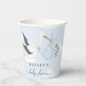 Blue Stork Baby Dusche Pappbecher (Vorderseite)