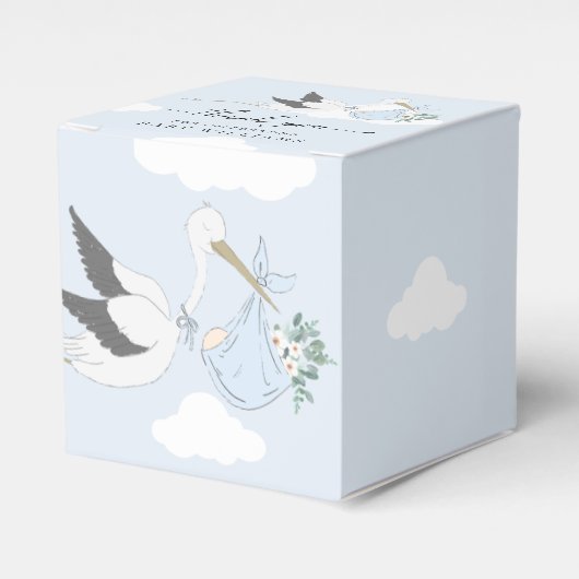 Blue Stork Baby Dusche Vielen Dank Geschenkschachtel (Vorderseite)