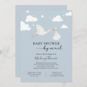 Blue Stork Baby Dusche von Mail Einladung (Vorne/Hinten)