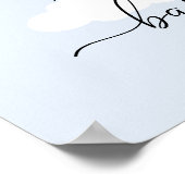 Blue Stork Baby Dusche Willkommen Poster (Ecke)