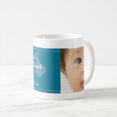 Blue Stork Baby Foto Collage Tasse (VorderseiteRechts)