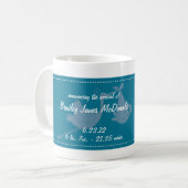 Blue Stork Baby Foto Collage Tasse (Vorderseite Links)