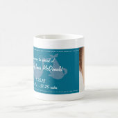Blue Stork Baby Foto Collage Tasse (Mittel)