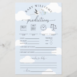 Blue Stork Baby Predictions Game