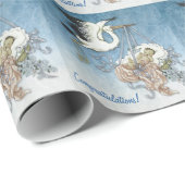 Blue Stork Baby Showpapier Geschenkpapier (Rolleneckpunkt)