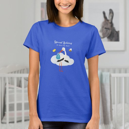 Blue Stork Boy Baby Dusche T-Shirt