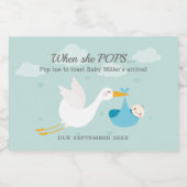 Blue Stork Bundle Pop It Mini Schaumweinetikett (Einzelnes Label)