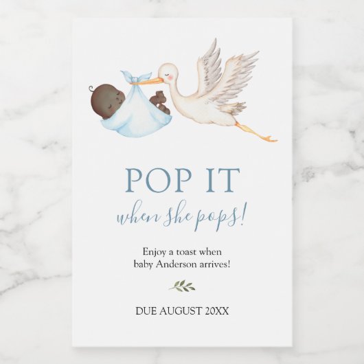 Blue Stork Pop es, wenn sie Pop Weinetikett (Einzelnes Label)